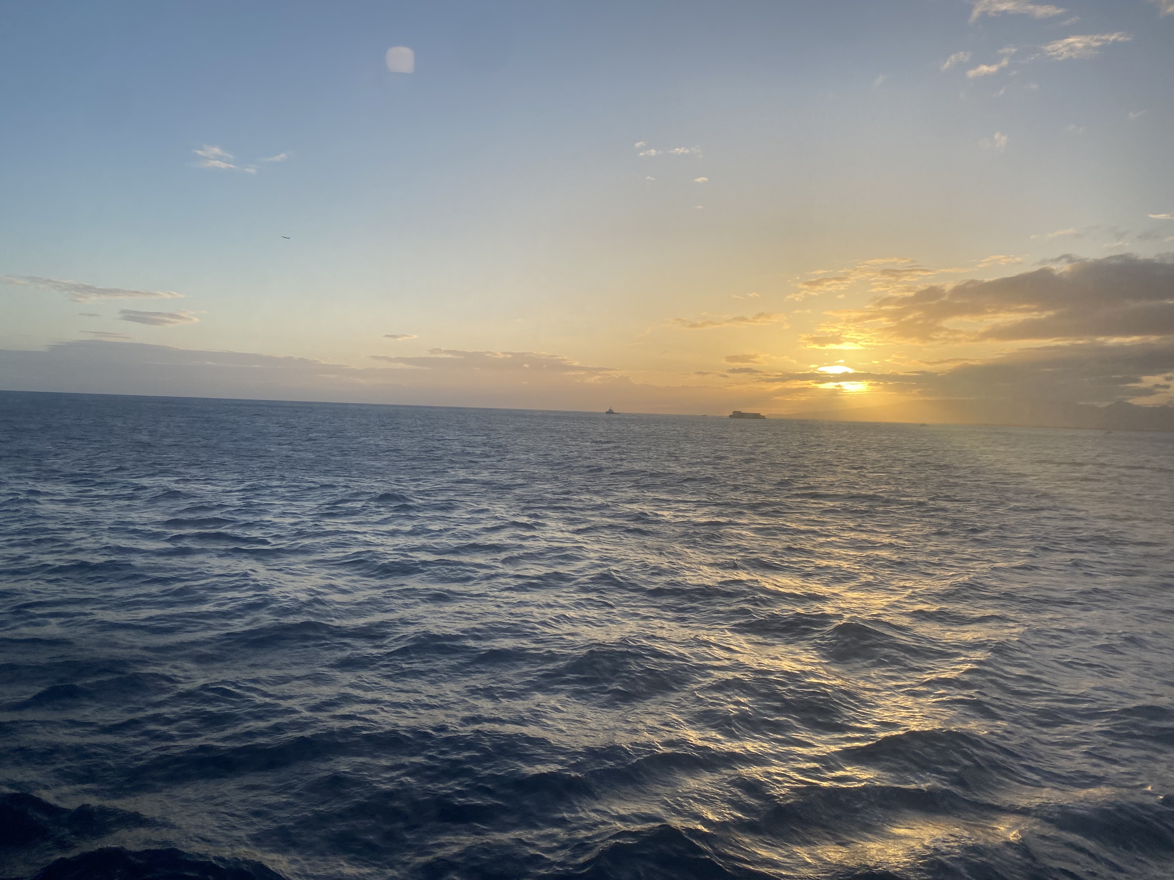 A sunset above an ocean.